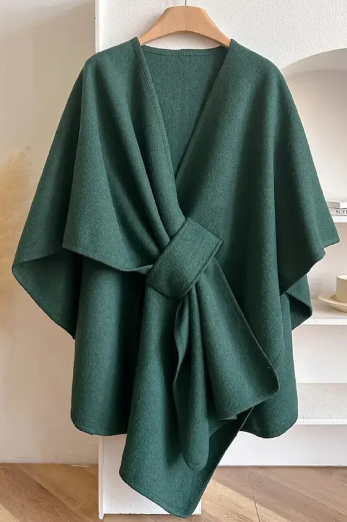 Coralia - Front-Tie Cape Coat for Autumn and Winter