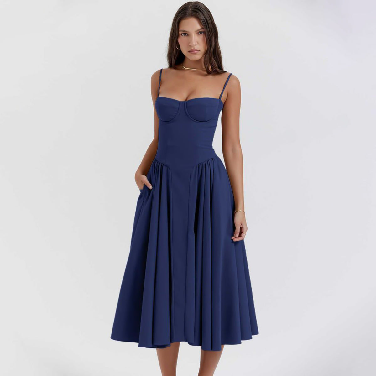 Brisa - Ballerina Twill Corset Midi Dress