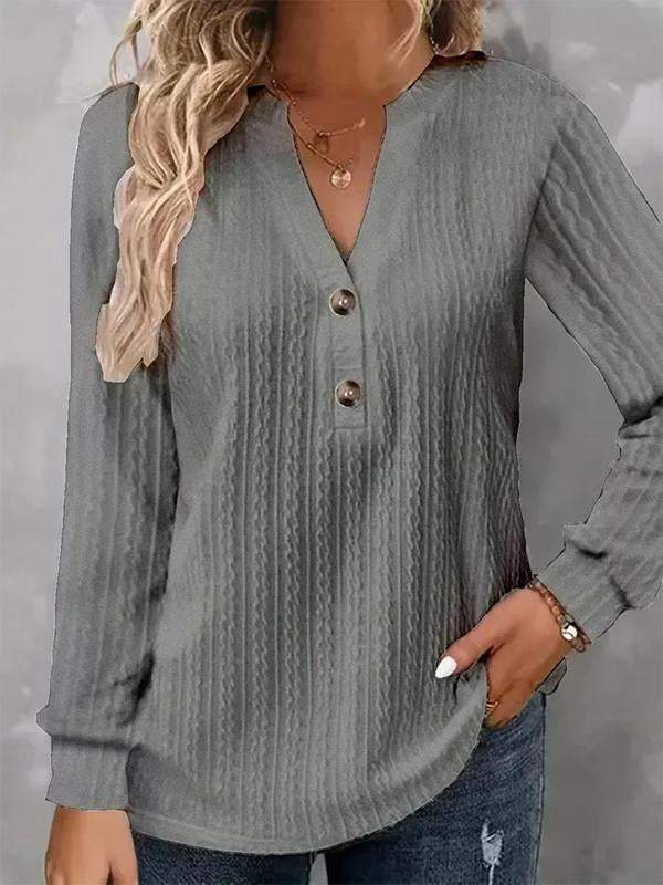 Piper™ - Loose Plain Notched Casual T-Shirt