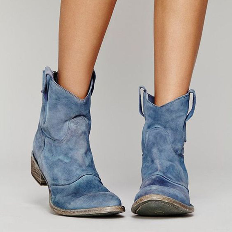Violet - Cowboy-Style Ankle Boots