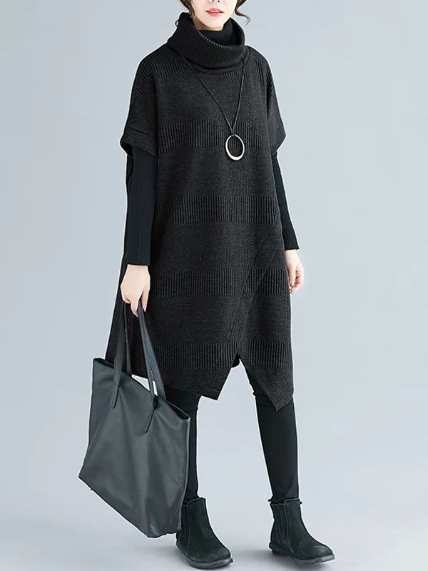 Bega - Irregular High-Neck Loose Collar Dress
