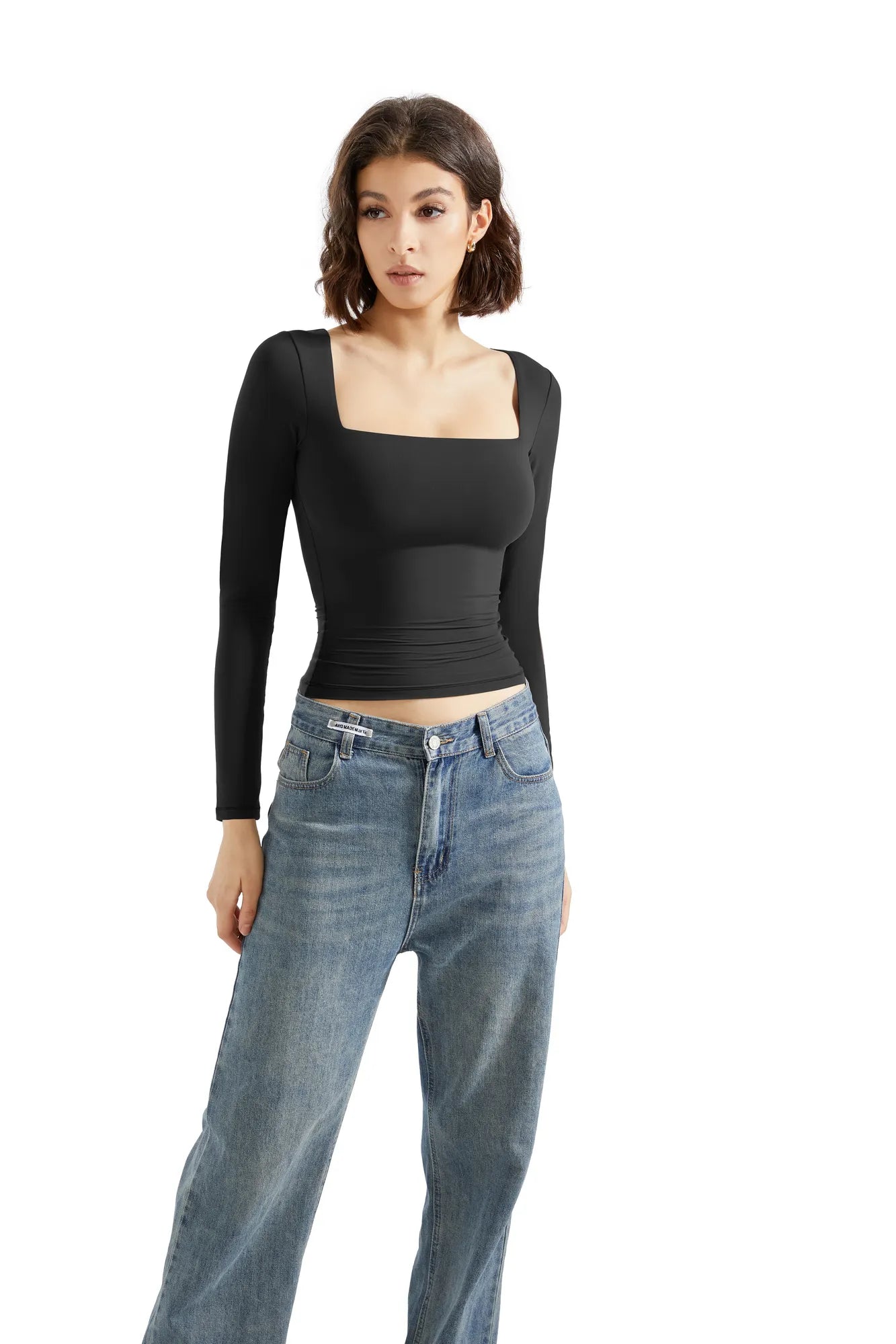 Rosalia™ - Long Sleeve Square Neck Top