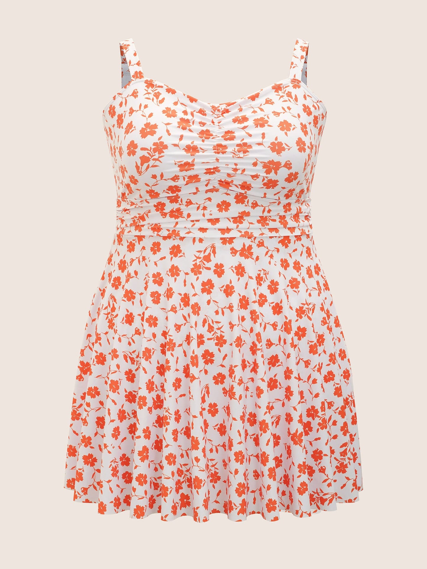 Briella - Floral Ruched Empire Waist Swim Dress