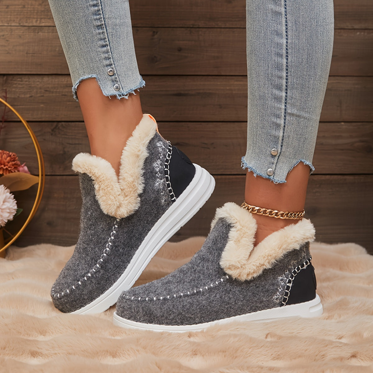 Tomasa™ - Faux Fur Lined Ankle Boots for Women