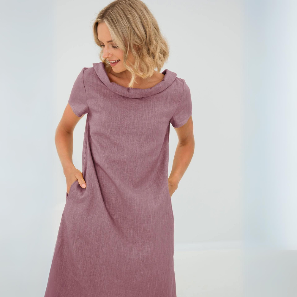 Alinna - Soft Linen Dress with Pockets