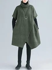 Bega - Irregular High-Neck Loose Collar Dress