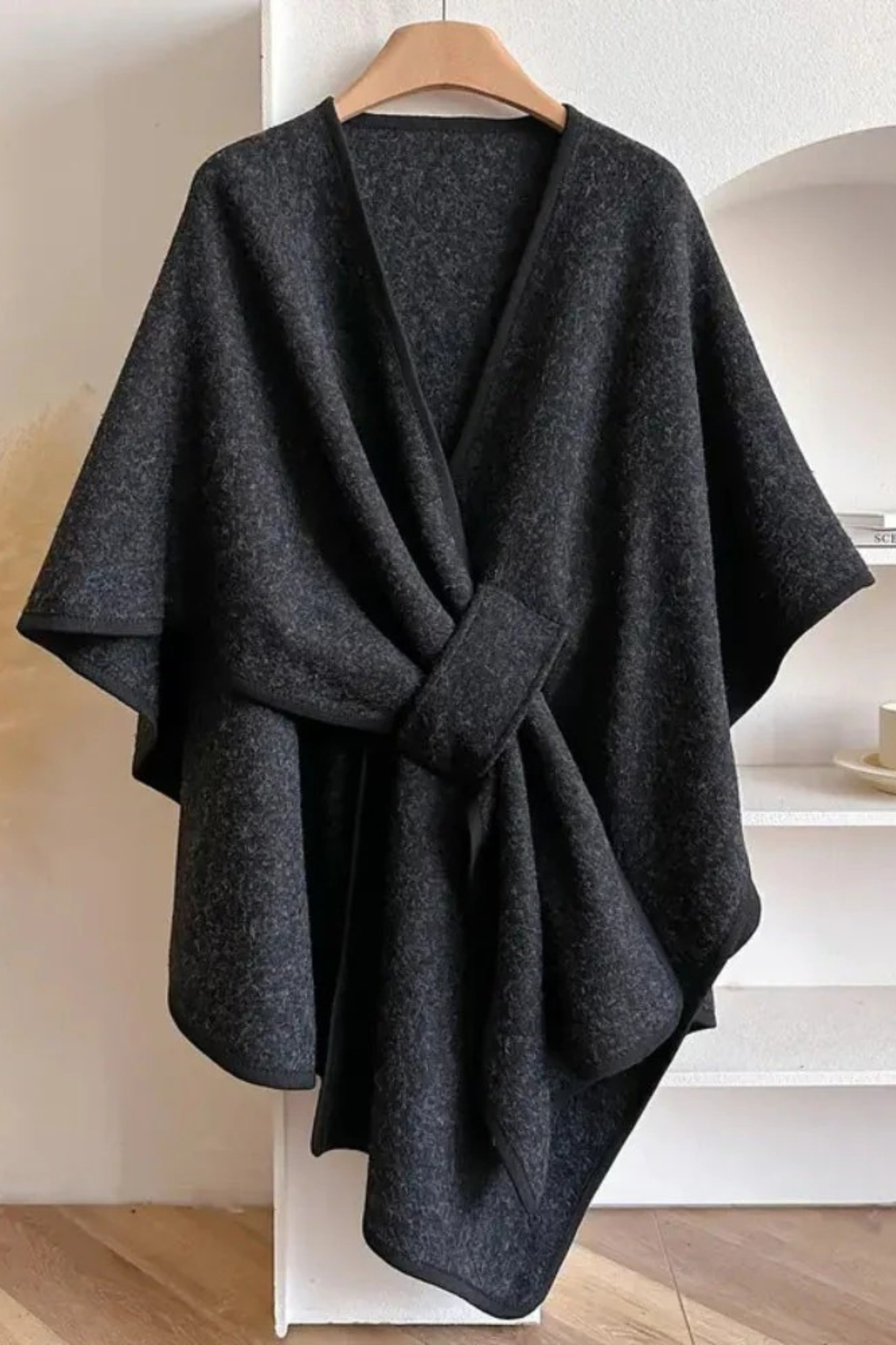 Coralia - Front-Tie Cape Coat for Autumn and Winter