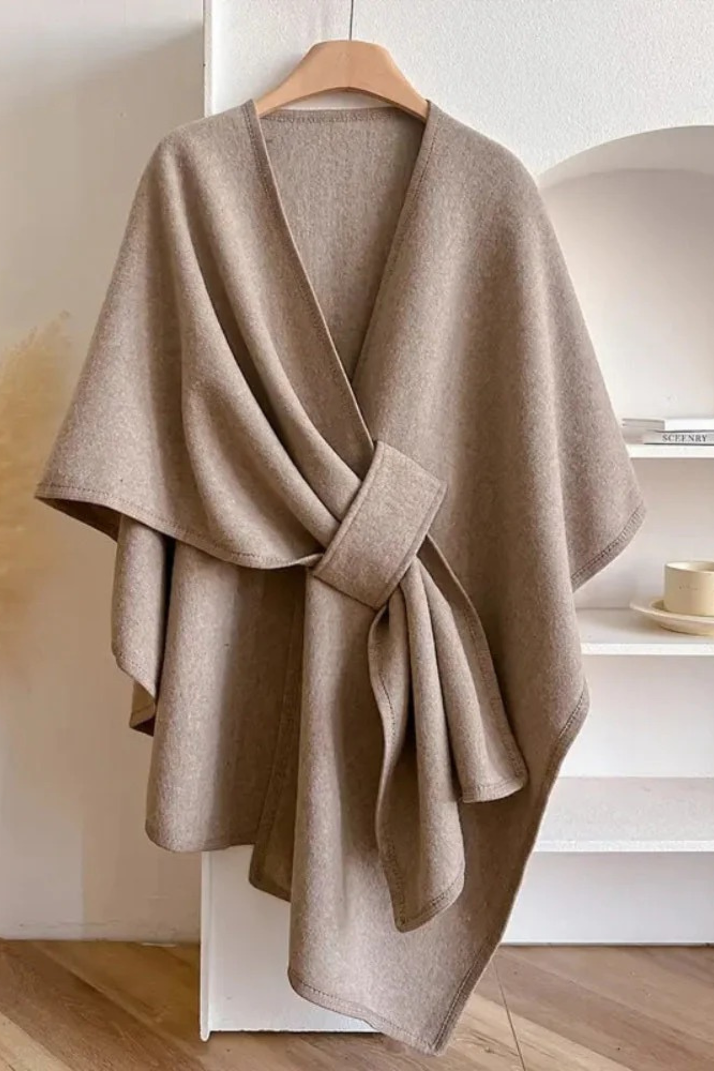 Coralia - Front-Tie Cape Coat for Autumn and Winter