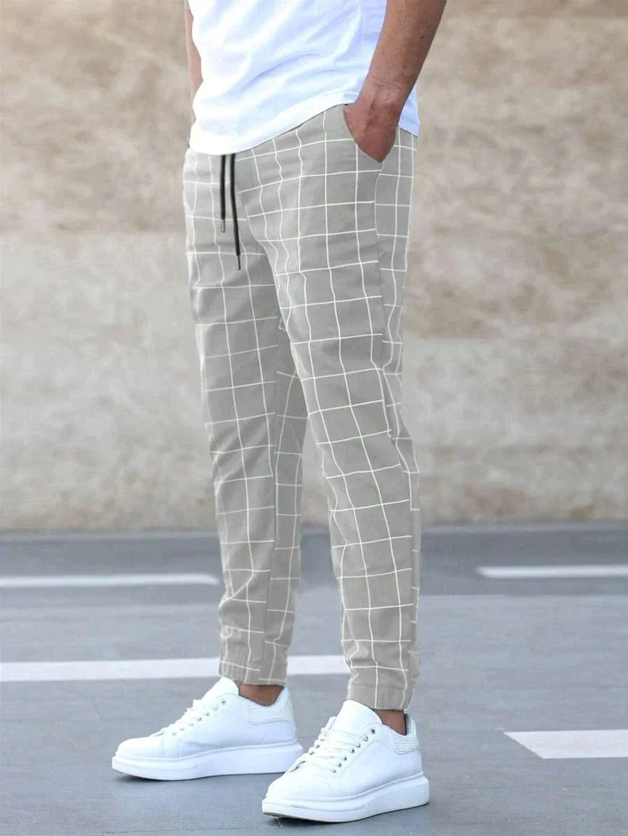 Abel - Men's Casual Checked Trousers
