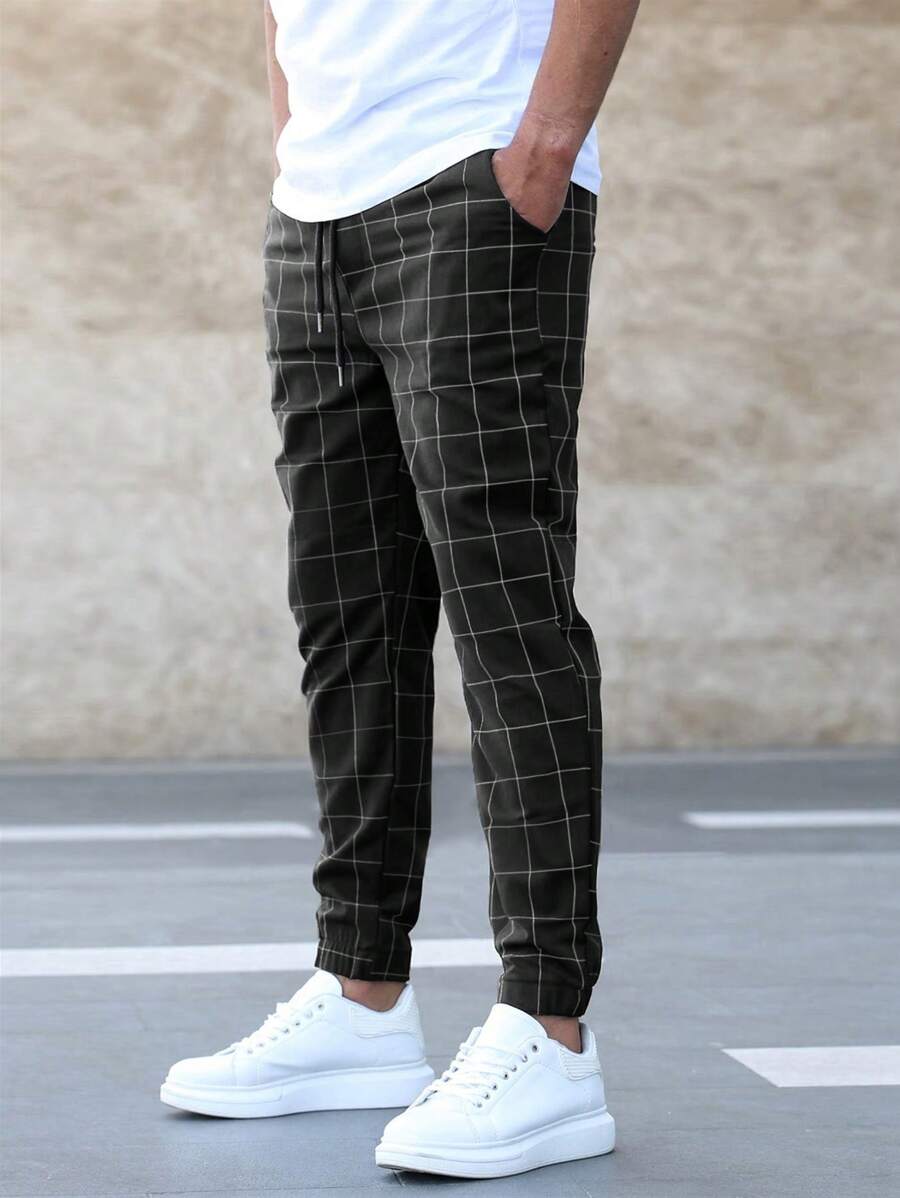 Abel - Men's Casual Checked Trousers