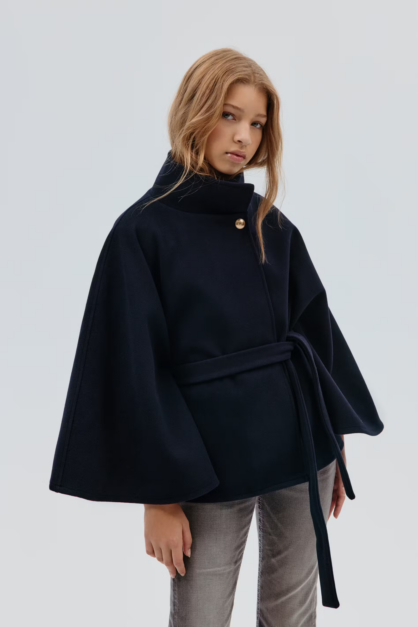 Cassie - Belted Cape Coat