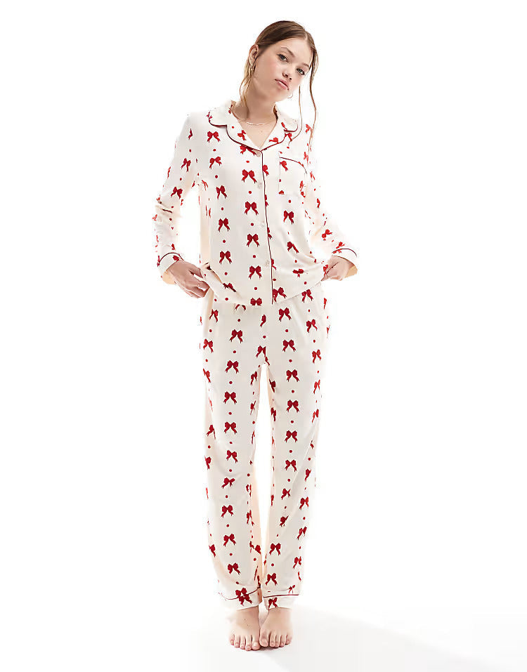 RibbonDreams™ - Red Bow Pyjama Set