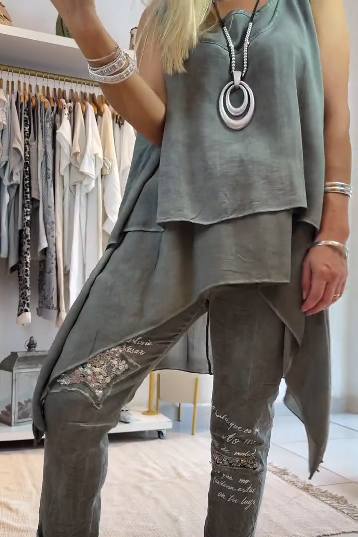 Fiorenza™ - Casual Blouse with Irregular Double Hem