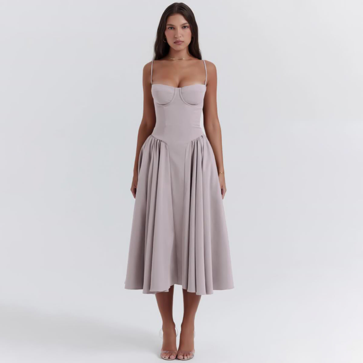 Brisa - Ballerina Twill Corset Midi Dress