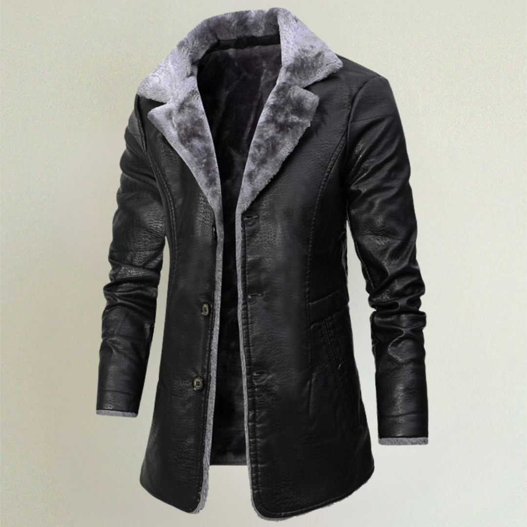 Philipo™ - Men's Leather Jacket with Fleece Lining