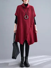 Bega - Irregular High-Neck Loose Collar Dress