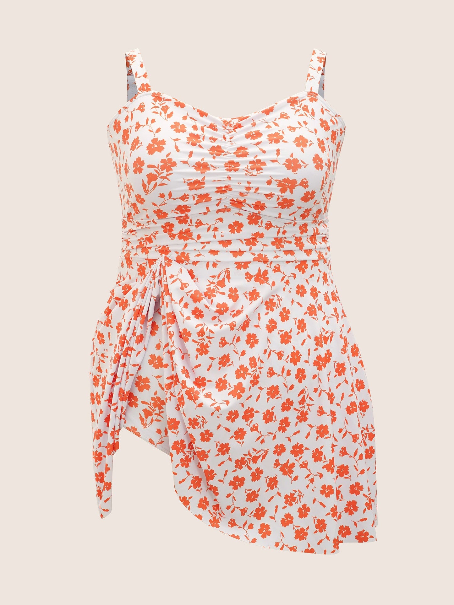 Briella - Floral Ruched Empire Waist Swim Dress