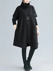 Bega - Irregular High-Neck Loose Collar Dress