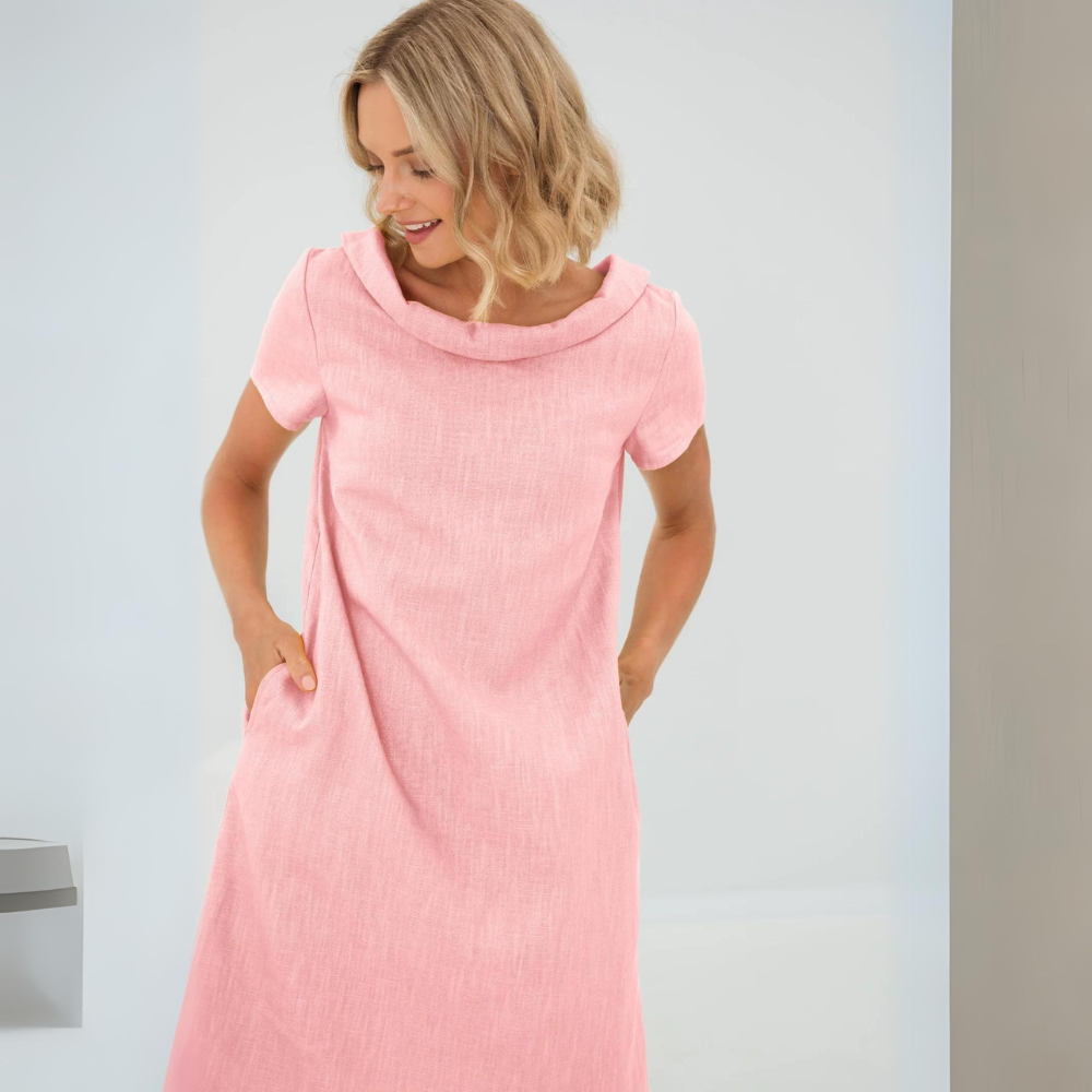 Alinna - Soft Linen Dress with Pockets