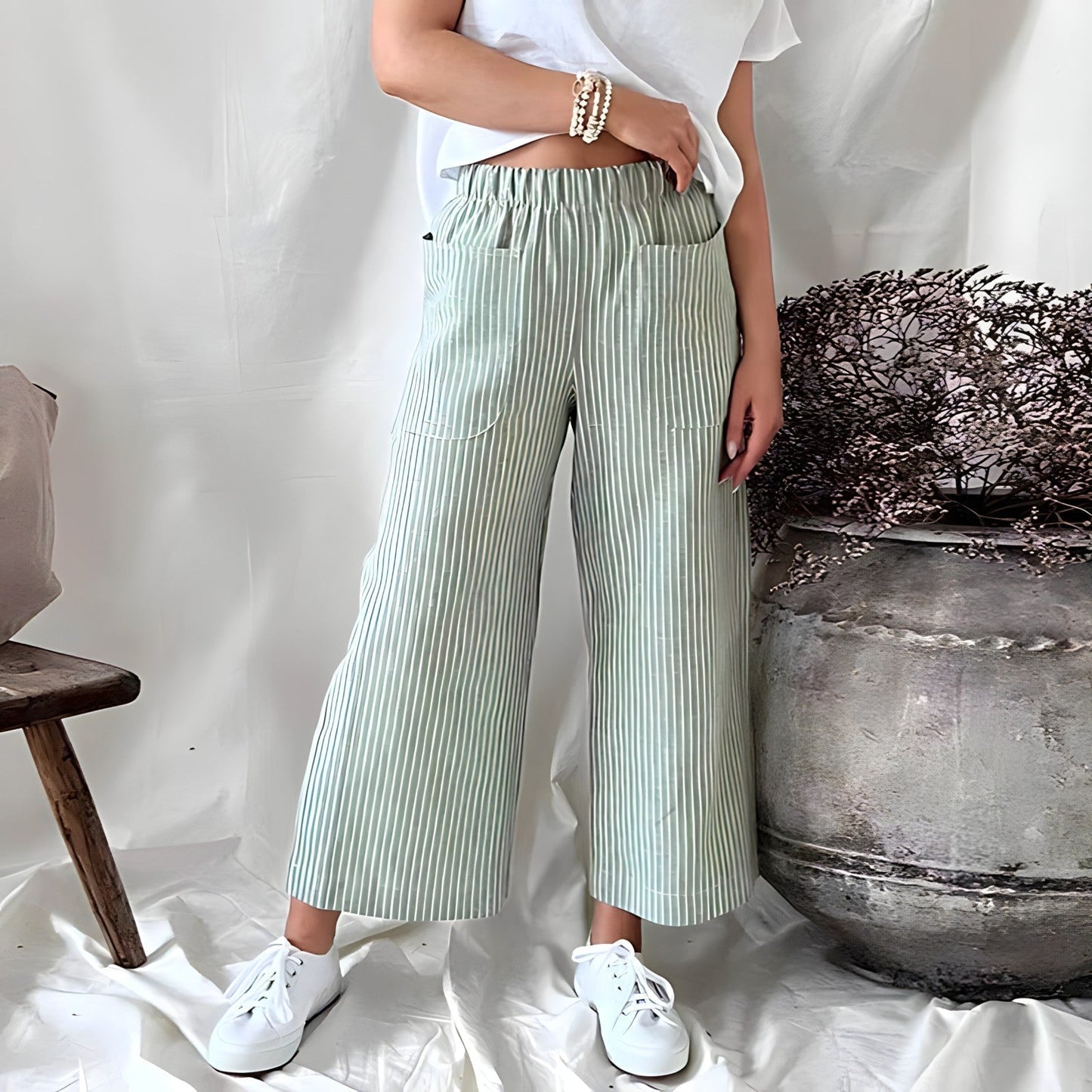 Makayla™ - Lightweight and Comfortable Striped Trousers