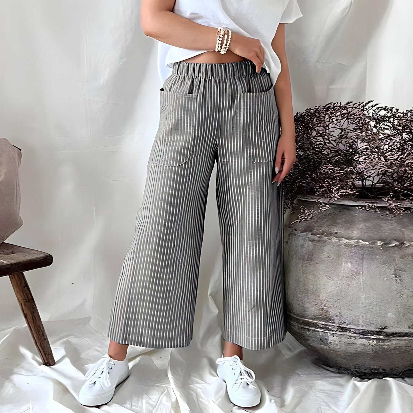 Makayla™ - Lightweight and Comfortable Striped Trousers