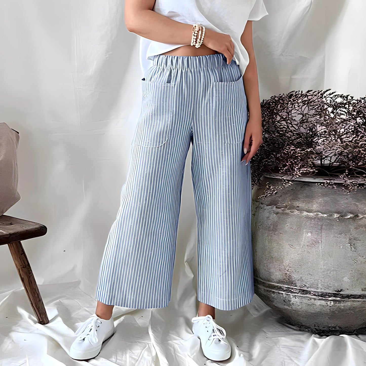 Makayla™ - Lightweight and Comfortable Striped Trousers