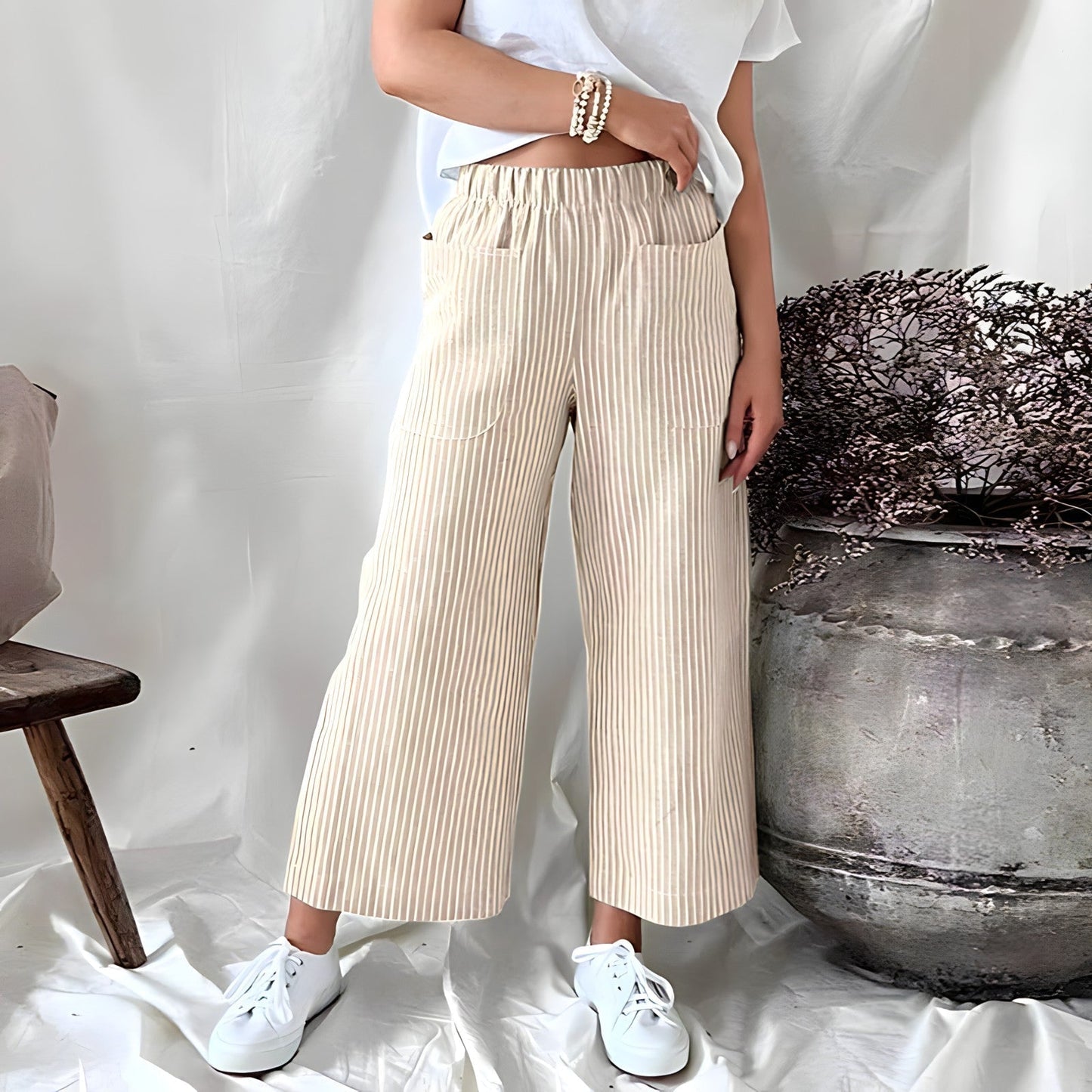 Makayla™ - Lightweight and Comfortable Striped Trousers