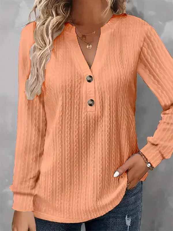 Piper™ - Loose Plain Notched Casual T-Shirt