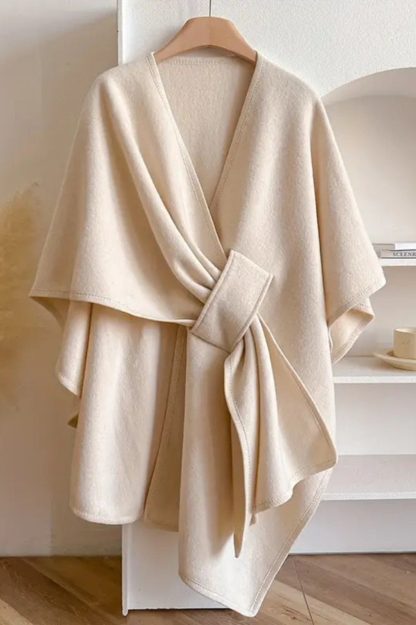 Coralia - Front-Tie Cape Coat for Autumn and Winter