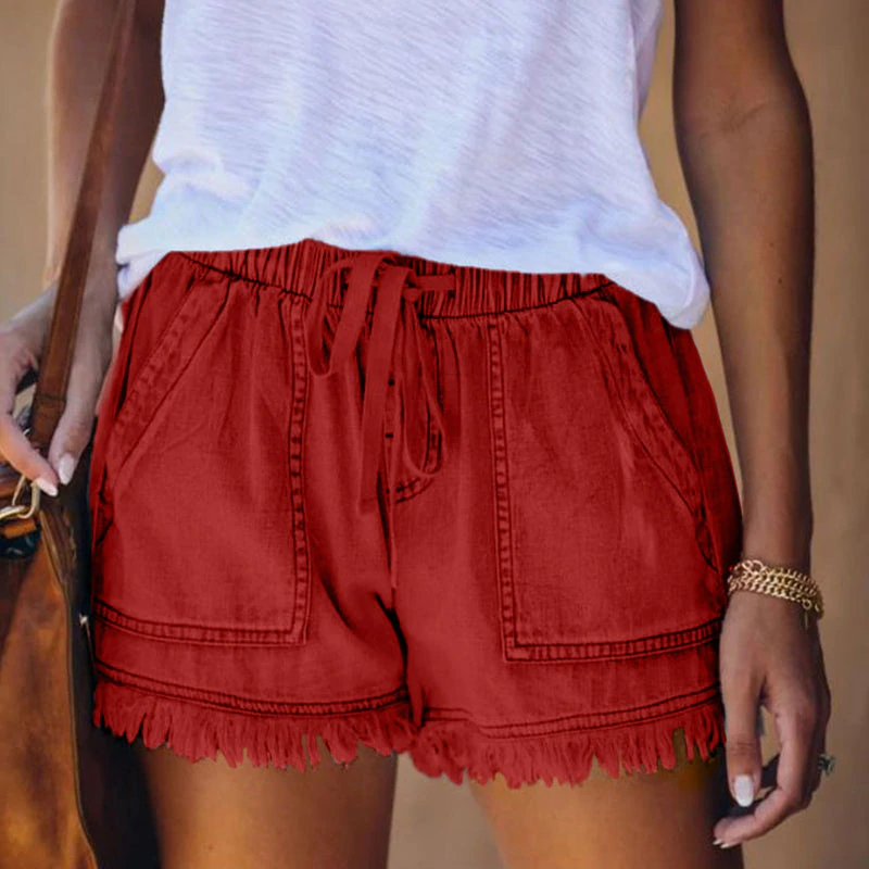 Amiyah - High-Waisted Denim Shorts