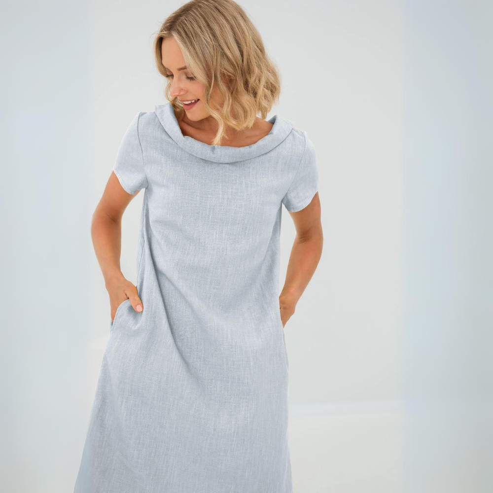 Alinna - Soft Linen Dress with Pockets