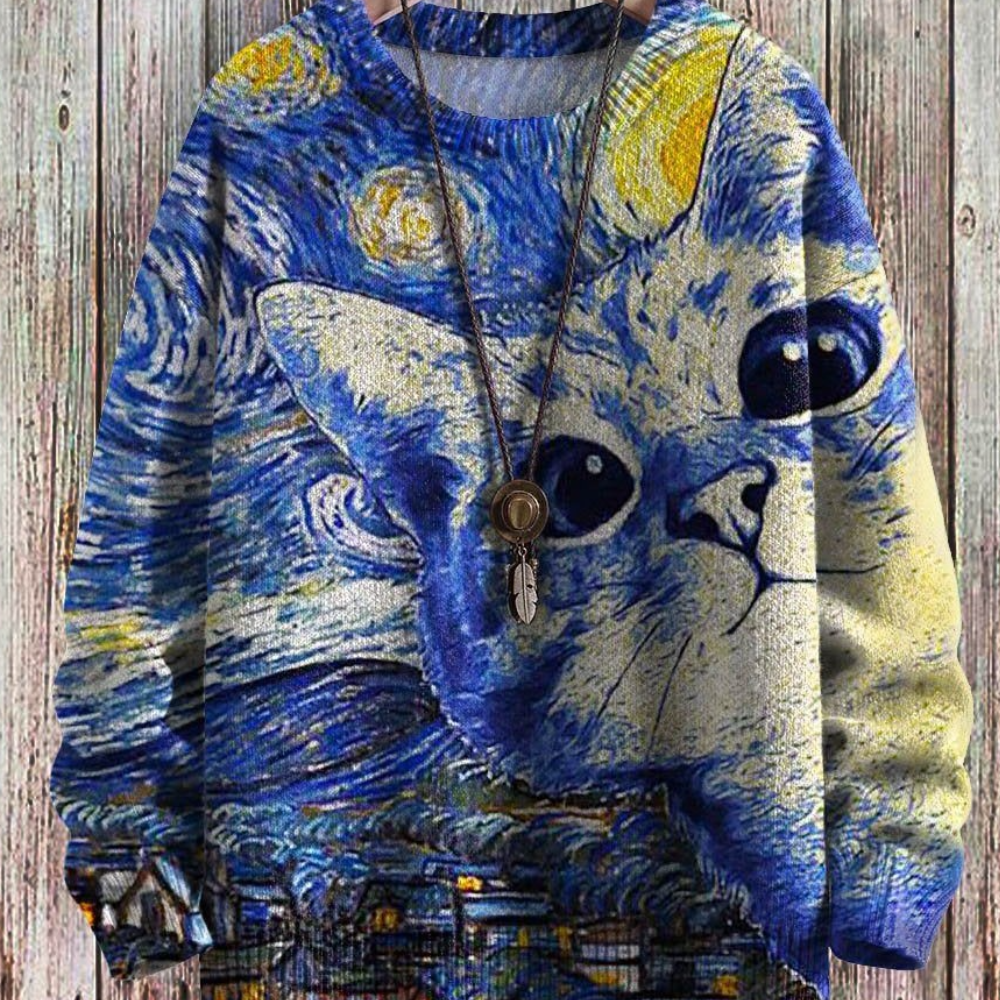 Kimberly™ - Unisex Sweater with Cat Print