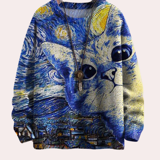 Kimberly™ - Unisex Sweater with Cat Print
