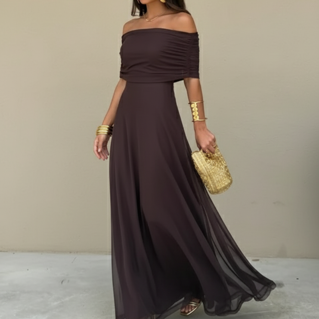 Francisca - Elegant Off-Shoulder Maxi Dress