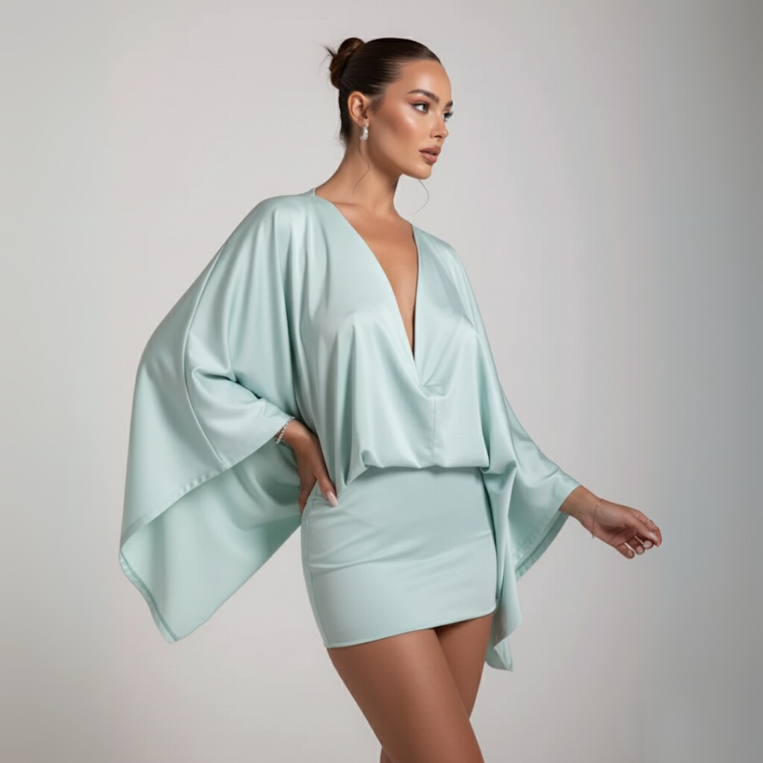 Federica - Long-Sleeve V-Neck Mini Dress