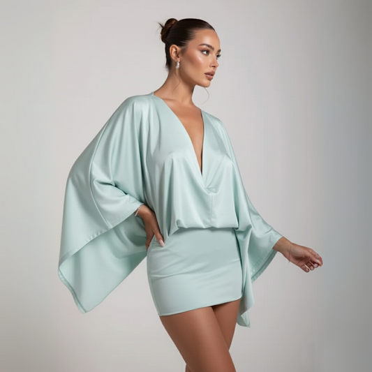 Federica - Long-Sleeve V-Neck Mini Dress