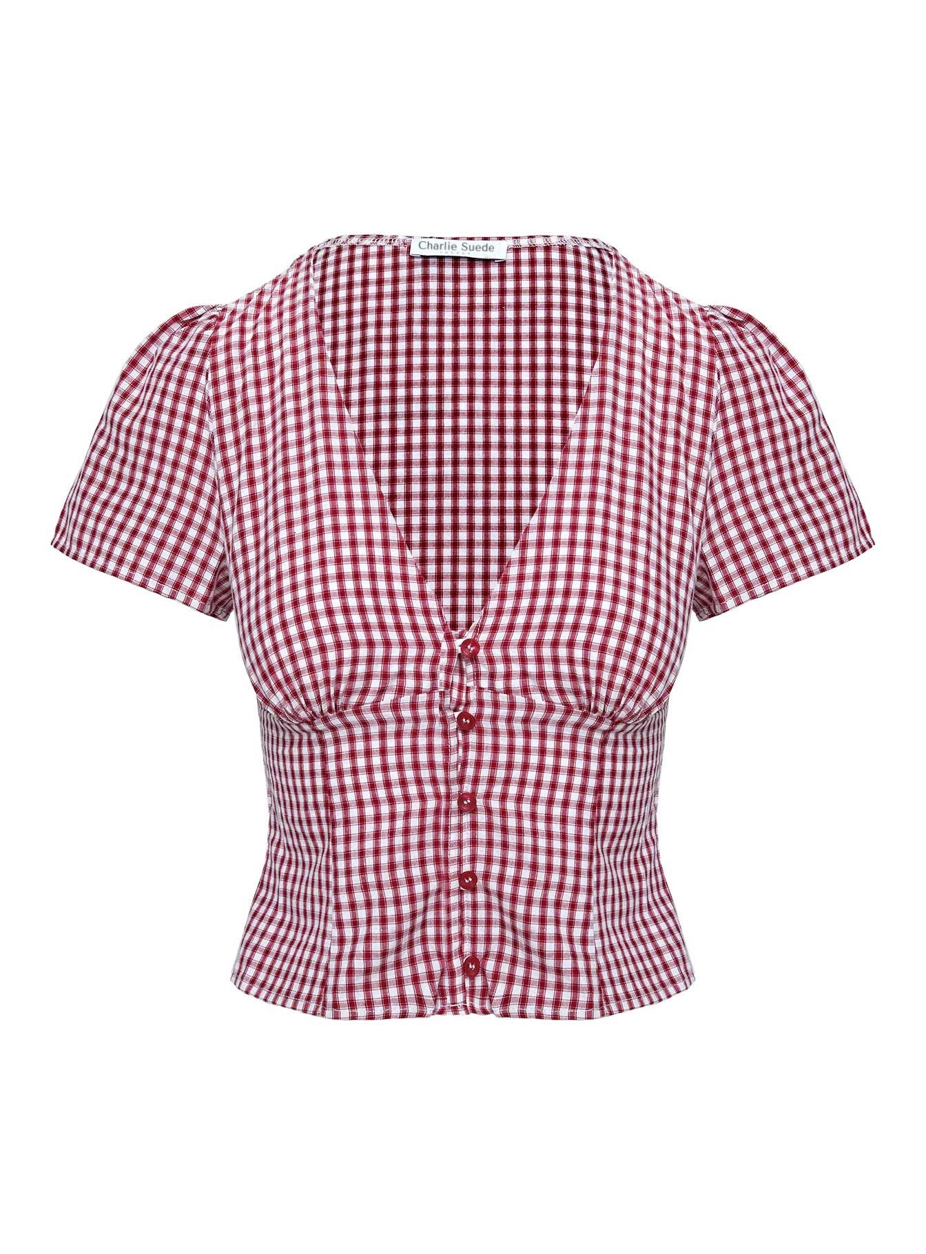 Collins - Red and white checked top