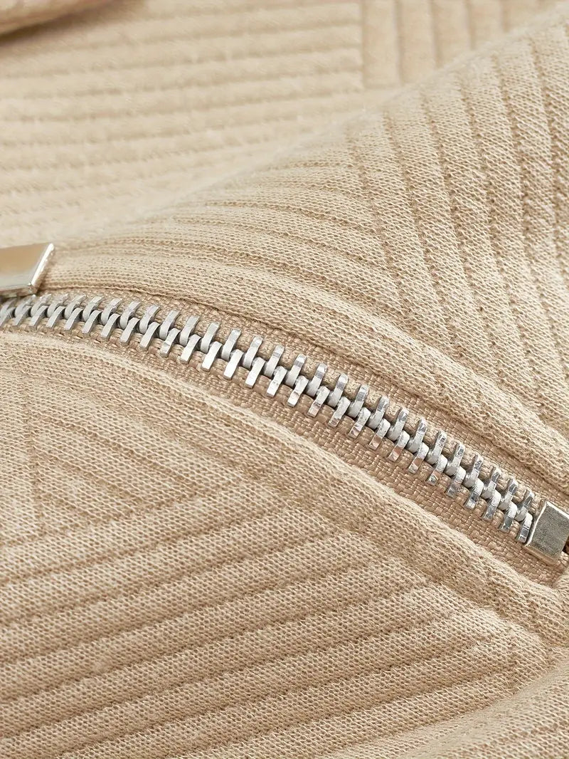 Amadeo - Vintage Pullover with Zip and Geometric Design