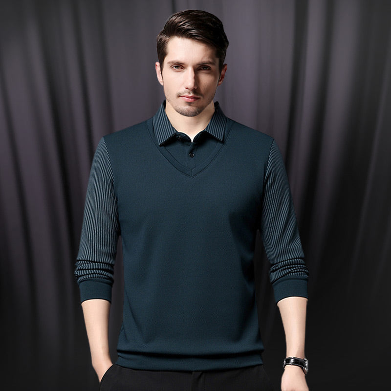 Charlie - Long sleeve polo shirt for men