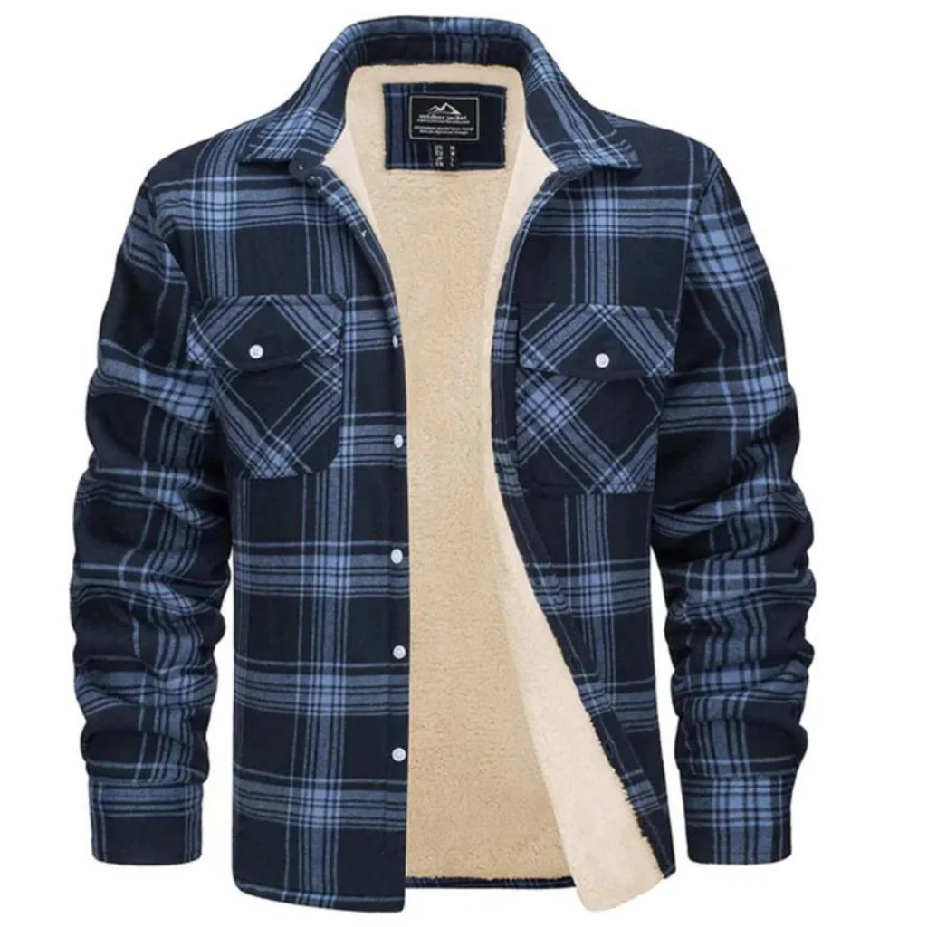 Adel - Men's Checked Jacket with Fleece Lining