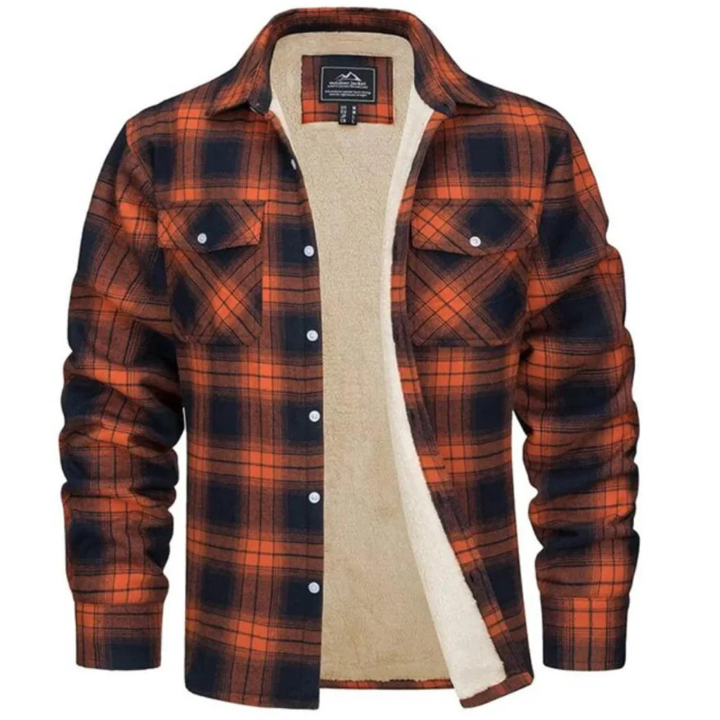 Adel - Men's Checked Jacket with Fleece Lining