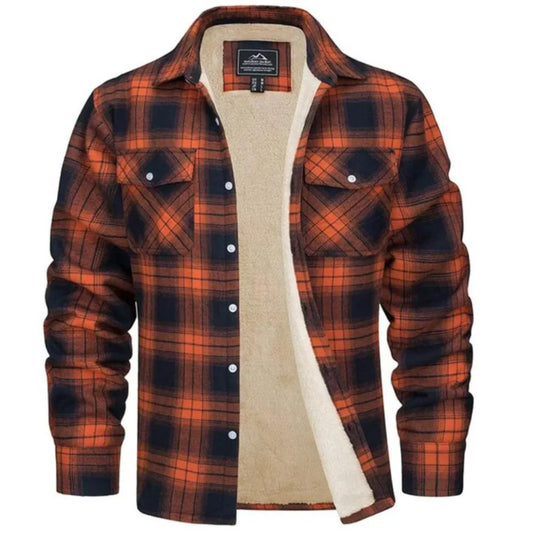 Adel - Men's Checked Jacket with Fleece Lining