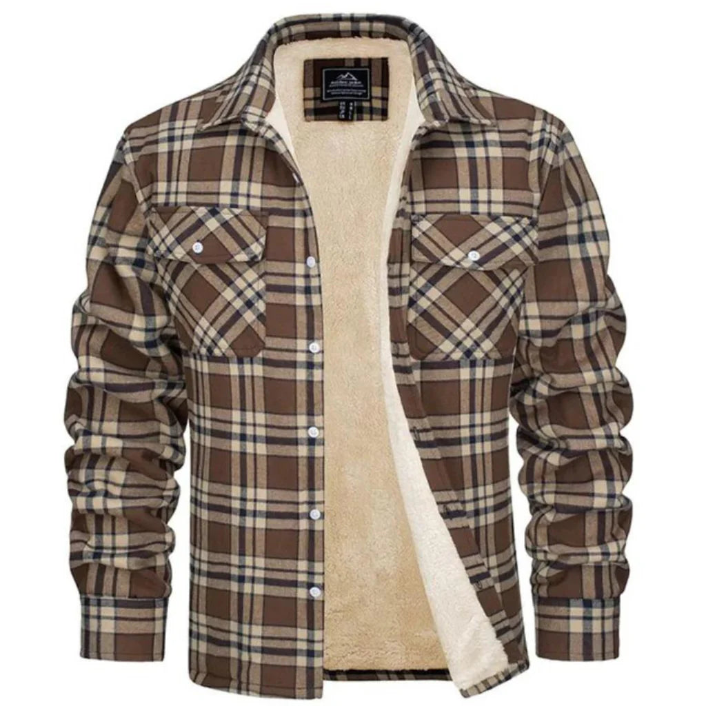 Adel - Men's Checked Jacket with Fleece Lining