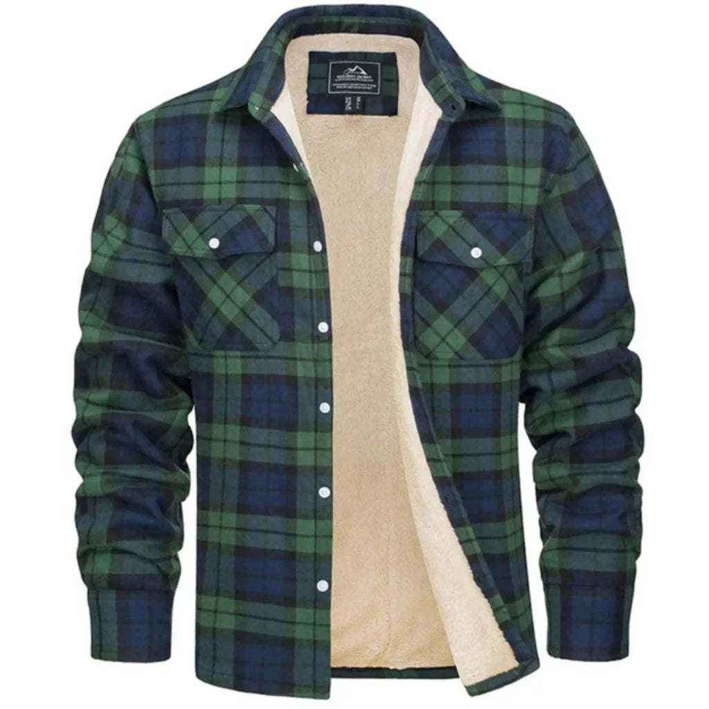 Adel - Men's Checked Jacket with Fleece Lining