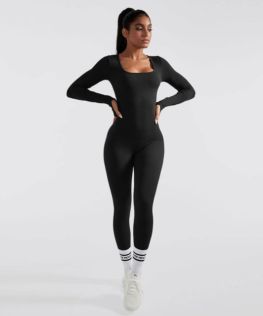 MySeamless™ - Long Sleeve Tummy Control Flared Jumpsuit