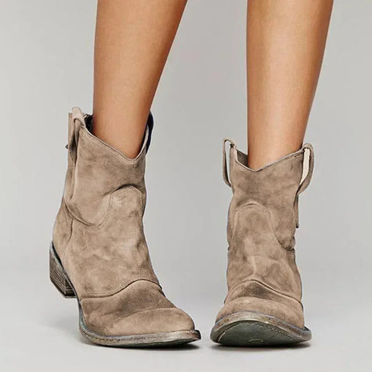 Violet - Cowboy-Style Ankle Boots