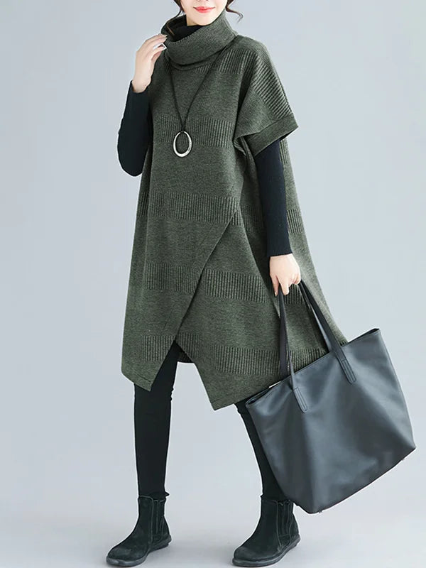 Bega - Irregular High-Neck Loose Collar Dress