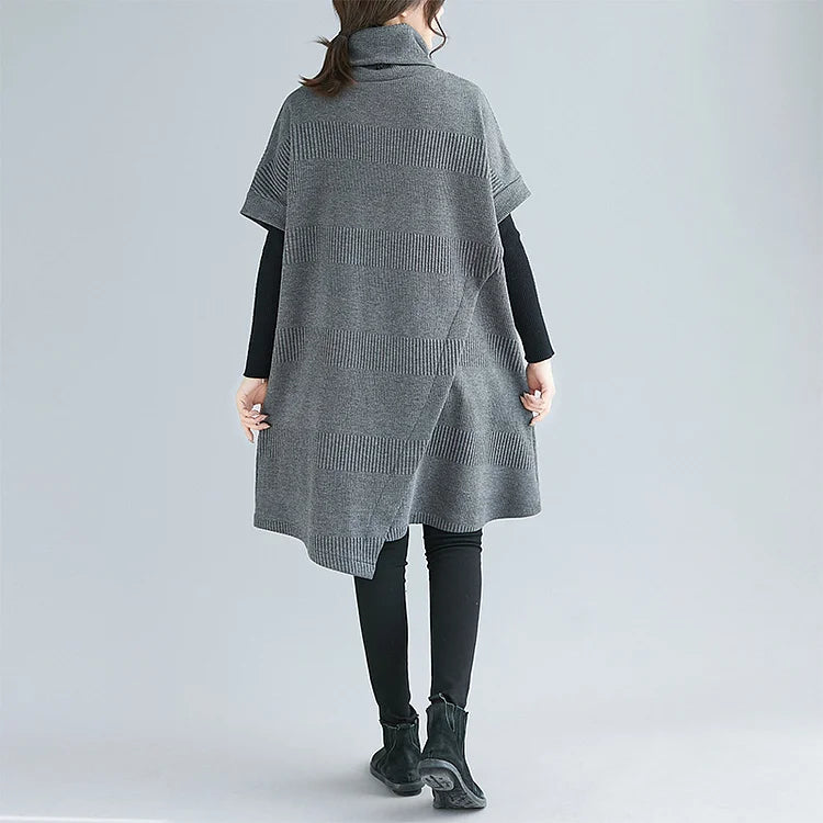 Bega - Irregular High-Neck Loose Collar Dress