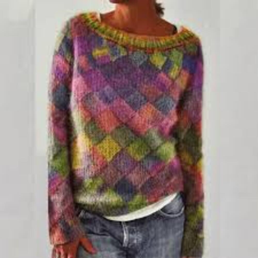 Azalea - Oversized Argyle Sweater