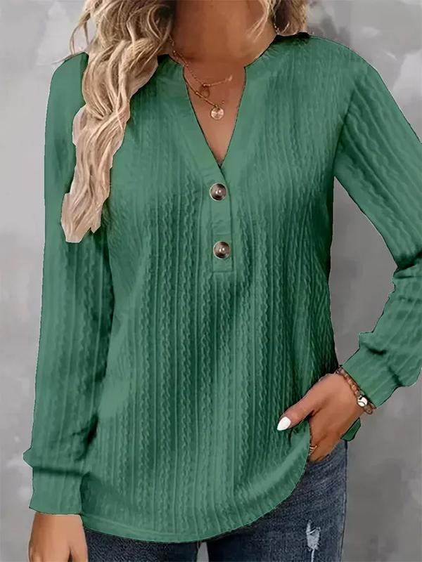 Piper™ - Loose Plain Notched Casual T-Shirt